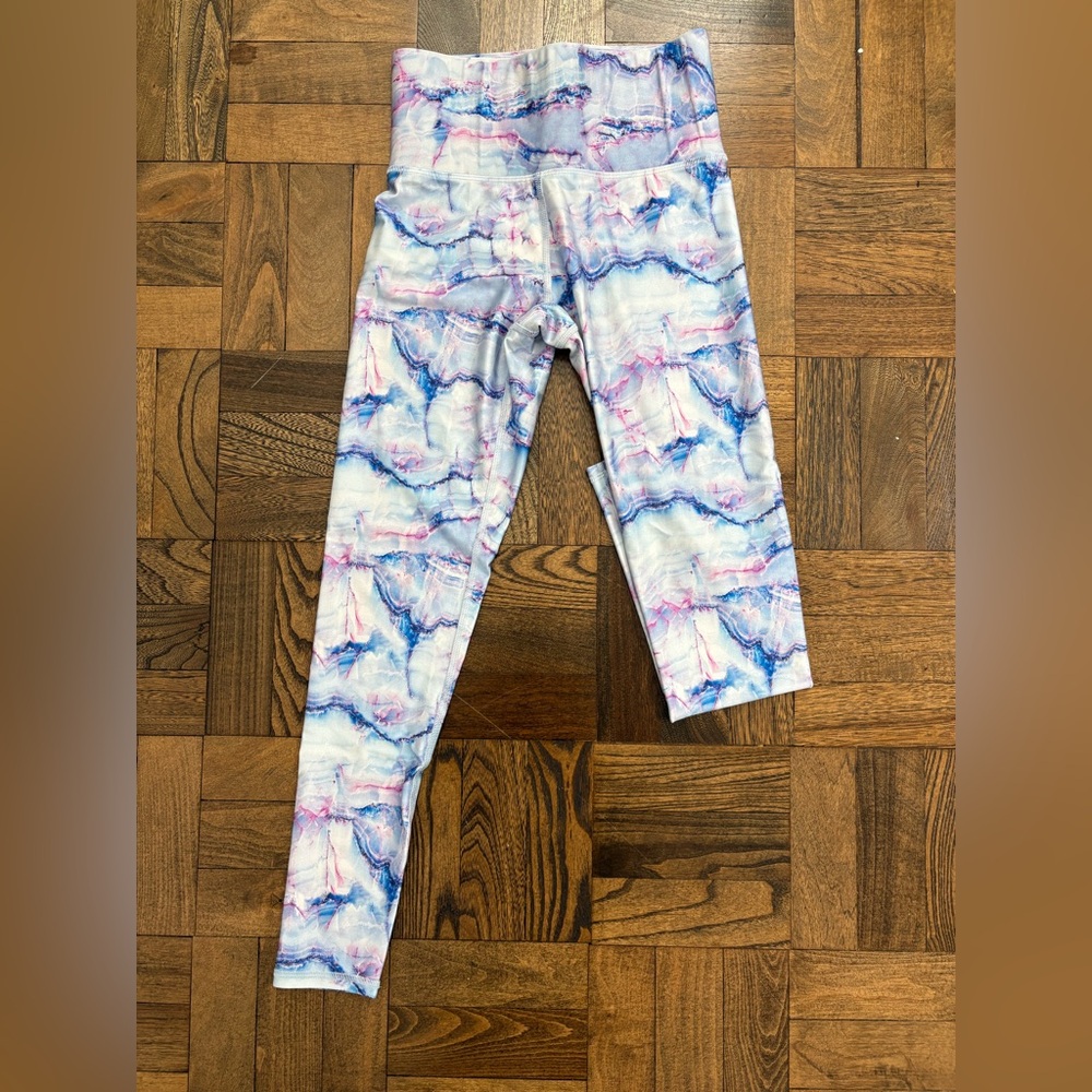 Terez Blue and Pink Swirl Leggings